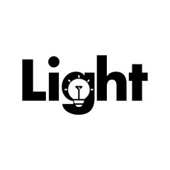 LIGHT Logo Design with Creative Bulb Typography, LIGHT Negative space Logo Design with Creative Bulb