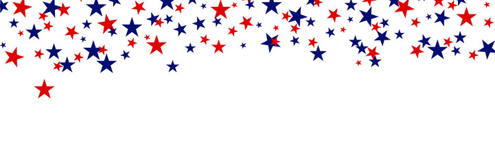 Seamless pattern with stars for Memorial Day celebration on transparent background