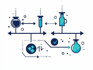 Fototapeta premium Science Process Flowchart