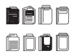 Document Sleeve line art icon professional stationery vector artwork