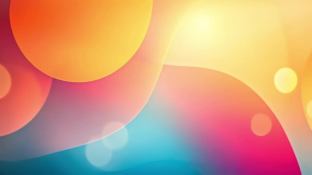 soft curved abstract color shapes with orange pink and blue glow