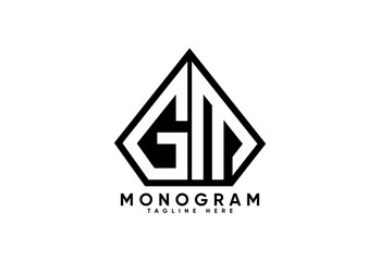 Fototapeta premium GM letter creative monogram vector logo design.