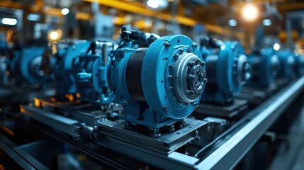 Industrial machinery in a factory setting showcasing advanced technology and production process