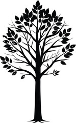 Aspen Tree Isolated Silhouette Vector Art Elegant Forest Element with Natural Landscape Design