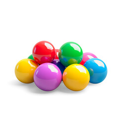 Colorful Glossy Spheres on a Transparent Background