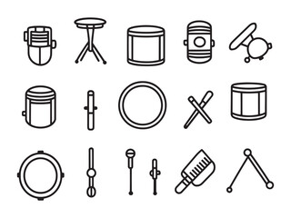 Drum Cutter line art icon precision construction equipment image