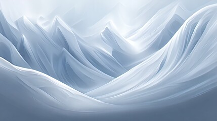 Snowy mountain range landscape artwork