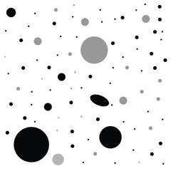Random dots, circles. Dotted, speckles pattern. Pointillist, pointillism background. Stipple, stippling texture. Vector isolated on white background. EPS 10 . 