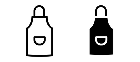 Apron icon in black color for website or app.