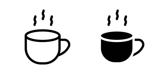 Coffee icon in black color for website or app.