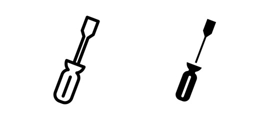 Screwdriver icon in black color for website or app.