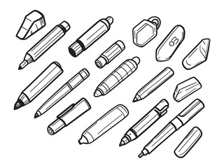 Dry Erase Marker line art icon minimalist design.