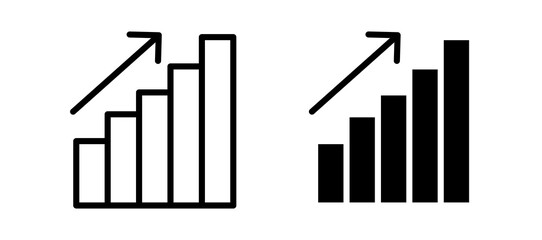 Business growth icon in black color for website or app.