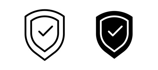 Insured icon in black color for website or app.