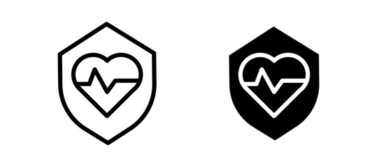 Life insurance icon in black color for website or app.