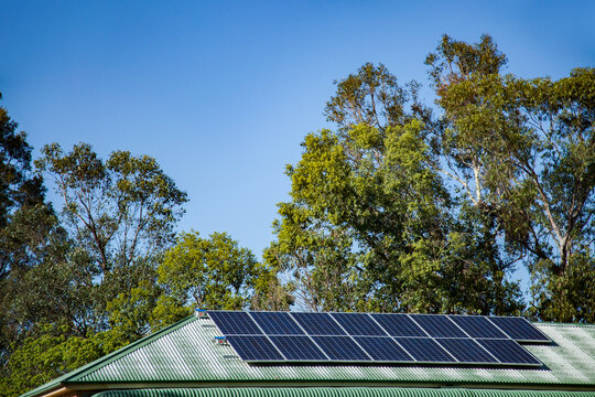 Australian home with solar panels installed on the roof