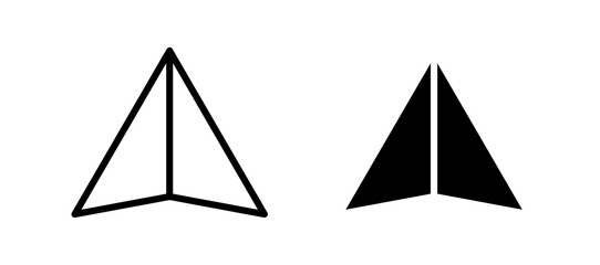 Paper plane icon in black color for website or app.