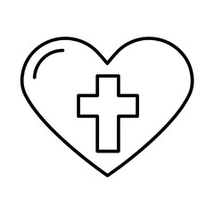 Obraz premium Heart with Cross Symbol Representing Faith and Love for Easter 