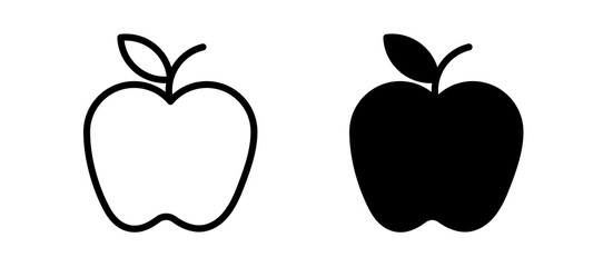 Apple icon in black color for website or app.