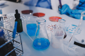 Researcher using a professional microscope