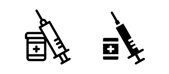 Vaccination icon in black color for website or app.