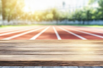 Empty Wooden Table Top Outdoors