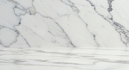Obraz premium Elegant White Marble Surface with Veins Texture Background