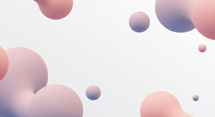 A collection of iridescent spheres in pastel hues floating on a light surface.
