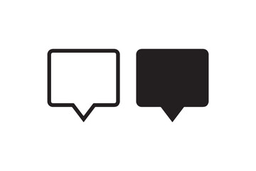 Fototapeta premium Speech bubble outline and filled icons for chat Vector