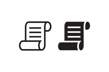 Scroll paper document icon with text lines Vector