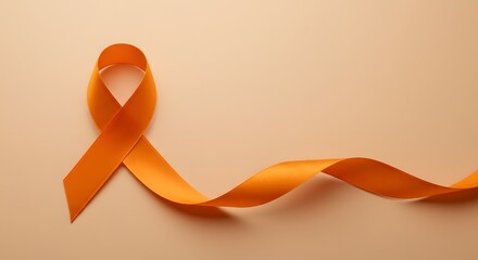 Orange Awareness Ribbon Symbol of Support and Hope for Multiple Sclerosis, Childhood Cancer, and More