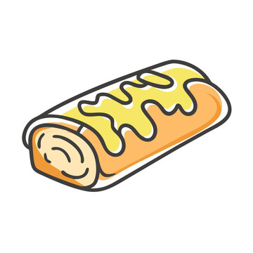 yellow glazed pastry roll isolated clip art preview