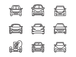 Electric Vehicle line art icon graphic design symbol