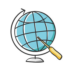 globe with pointer stick icon, globe with pointer stick vector illustration-simple illustration of globe with pointer stick, perfect for globe with pointer stick logos and icons