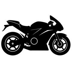 Fototapeta premium Racing motorcycle silhouette vector illustration on white background