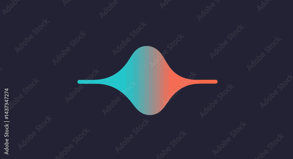 Poster abstract gradient shape with teal and coral colors on dark background creates a modern visual for te