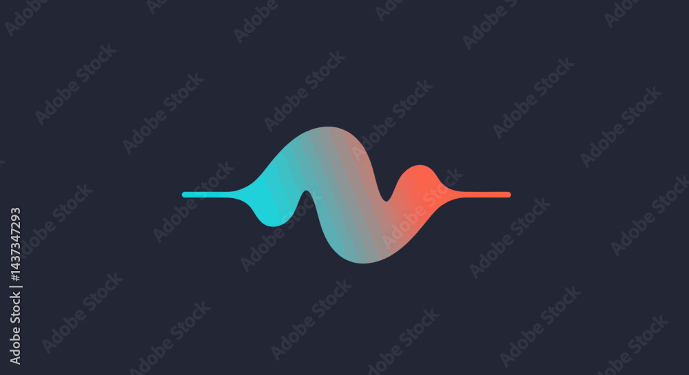 Poster abstract gradient waveform illustration on dark background for modern design projects and creative p