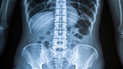 Human spine and pelvis xray image for medical diagnosis and healthcare applications