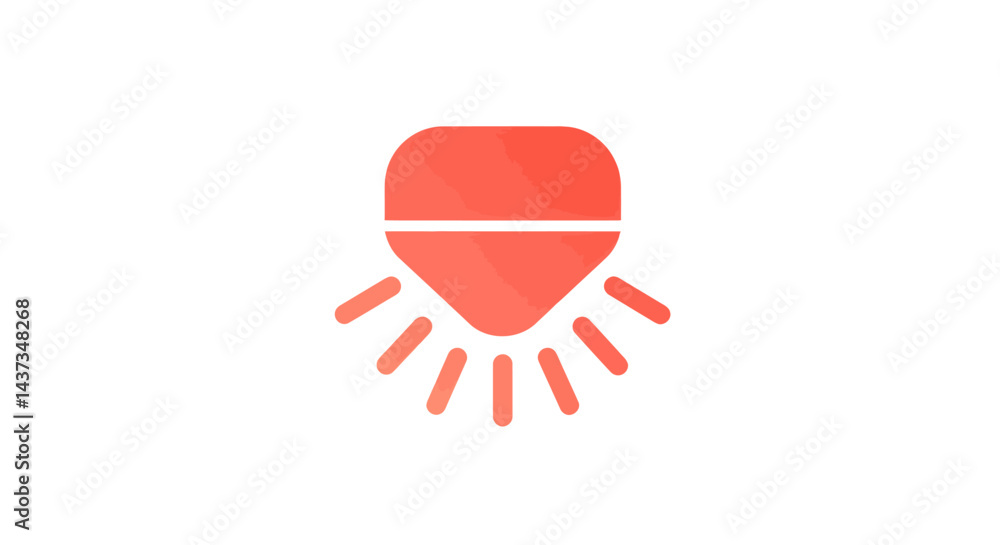 Aufkleber clean minimal bright red light logo design element on white background for modern brand identity or 
