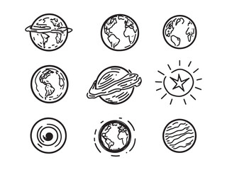 Earth Power line art icon modern style artwork