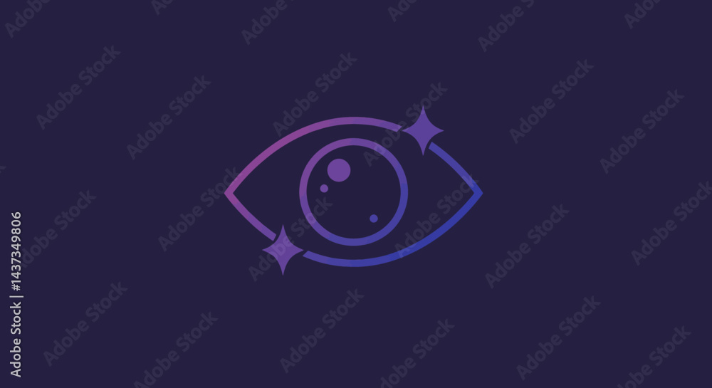 Aufkleber eye graphic design with futuristic gradient colors a modern vision concept for digital age and techn