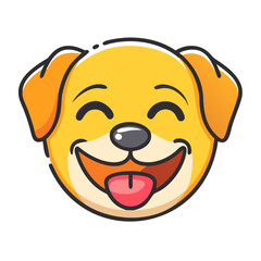 happy dog emoji icon, happy dog emoji vector illustration-simple illustration of happy dog emoji, perfect for happy dog emoji logos and icons