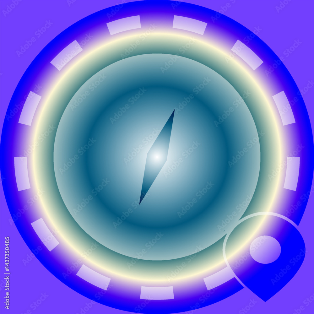 Aufkleber abstract compass and location pin design modern navigation and direction concept stylized compass wi
