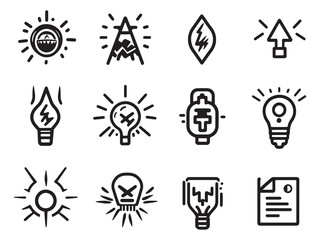 Electric Warning line art icon illustration design concept