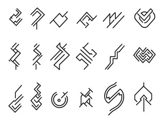 Electric Arc line art icon abstract power illustration