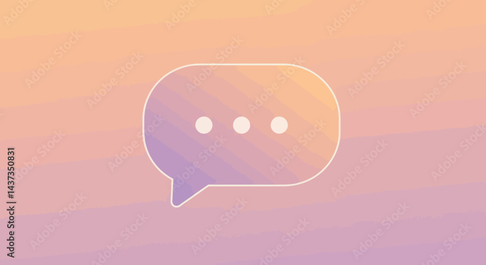 Poster gradient background featuring a message bubble with ellipsis icon for communication and digital inte