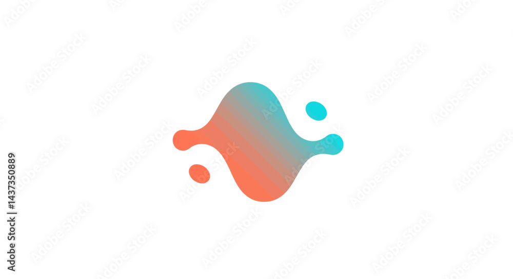 Poster gradient fluid shape on white background abstract design element for creative projects and modern pr