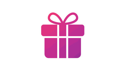 Fototapeta premium Gradient gift box illustration with ribbon bow for celebration and giving presents on special occasion isolated on white background