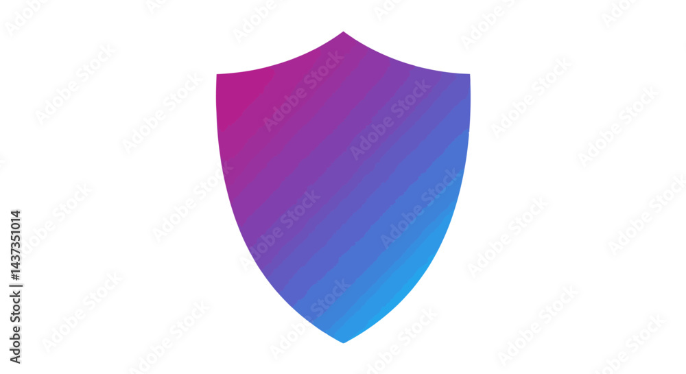 Poster gradient shield vector graphic for security and protection design element featuring a vibrant blend 