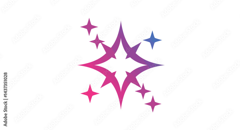 Poster gradient sparkle burst design on white background adding a touch of magic and elegance to any creati